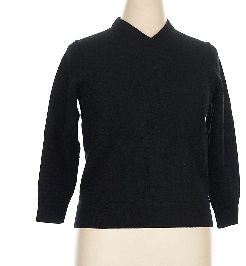 Mark Law Extra Fine Merino Wool V-neck Small Flawed Classic Lux